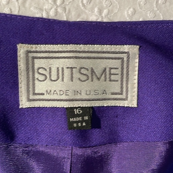 Suitsme woman’s Business wear Purple Suit 16 EUC Midi Pockets Buttons lined - Picture 12 of 16
